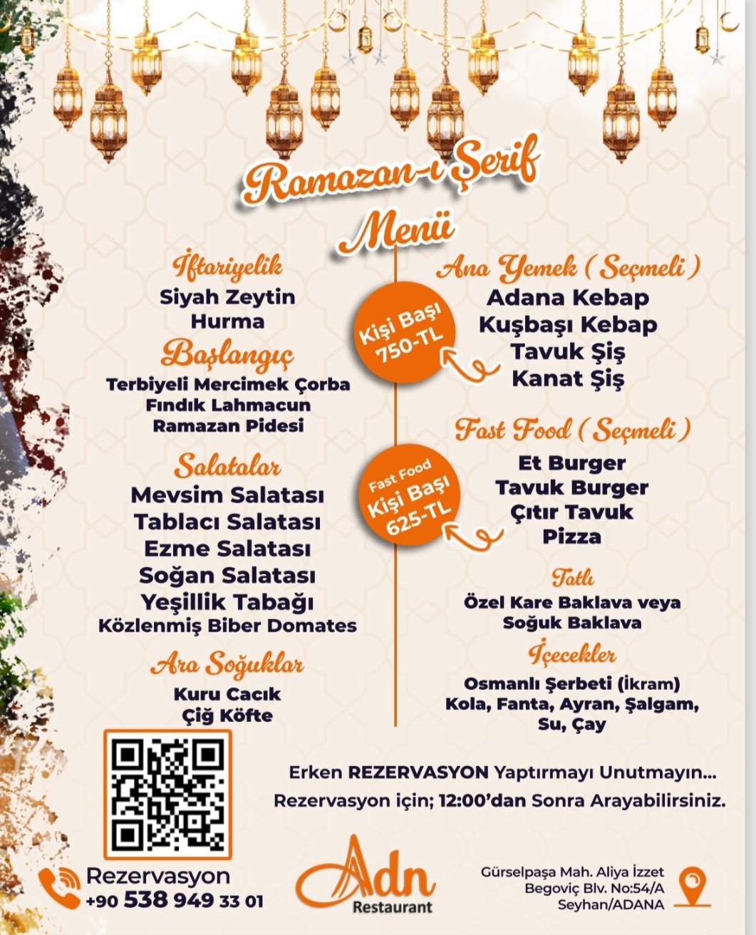 Ramazan Özel Menüsü